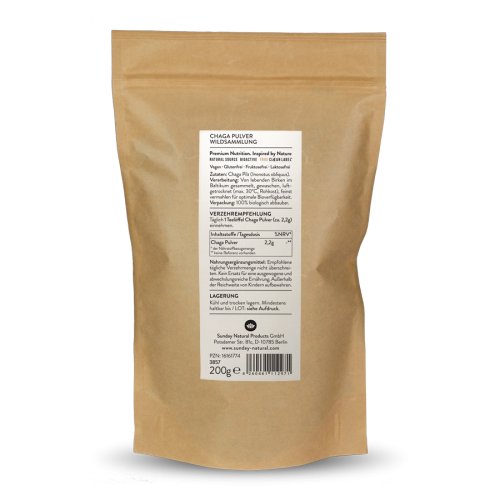 Sunday Natural Products  Chaga PilzPulver Set Wildsammlung