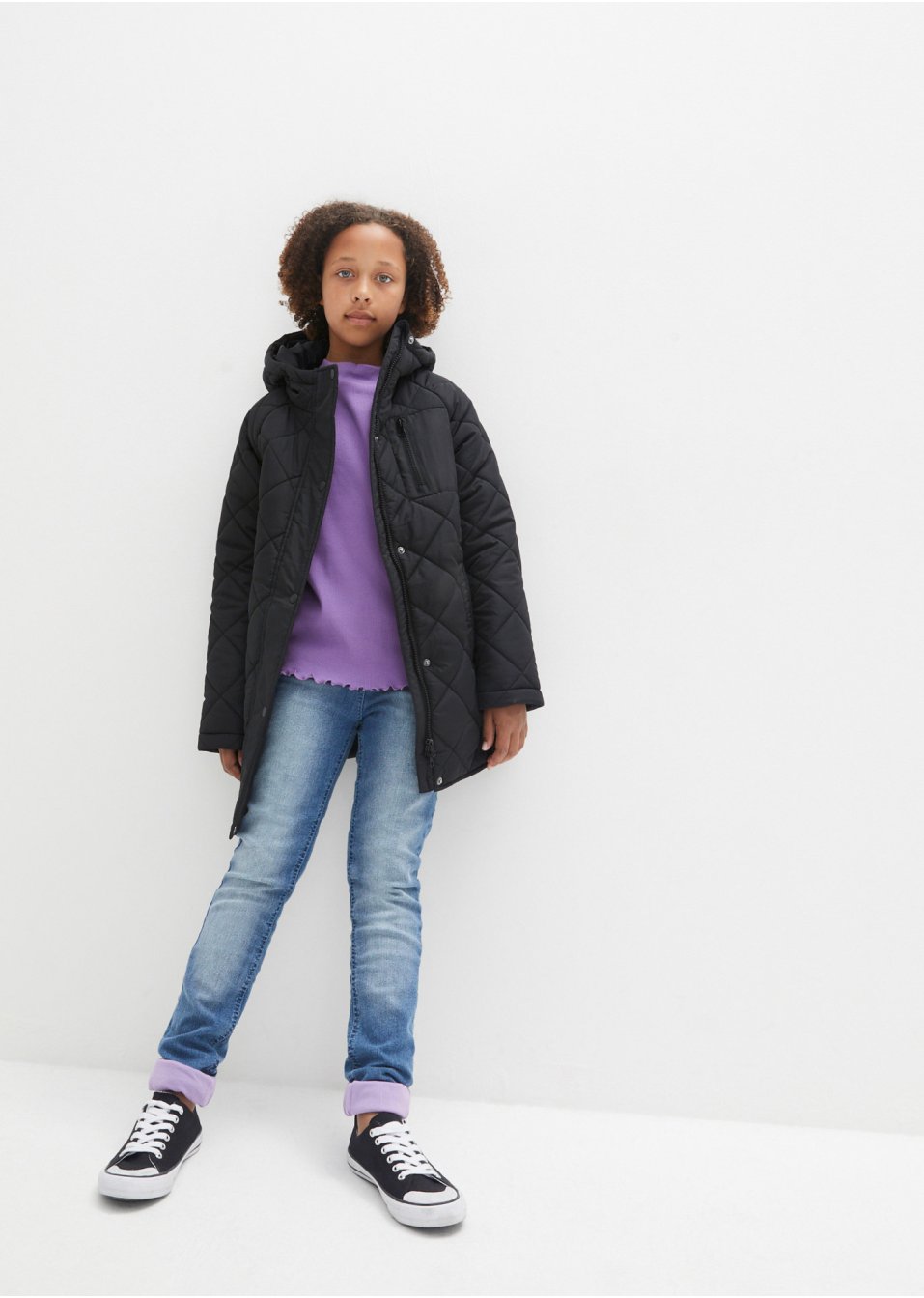 Veste mi-saison fille avec motif losange