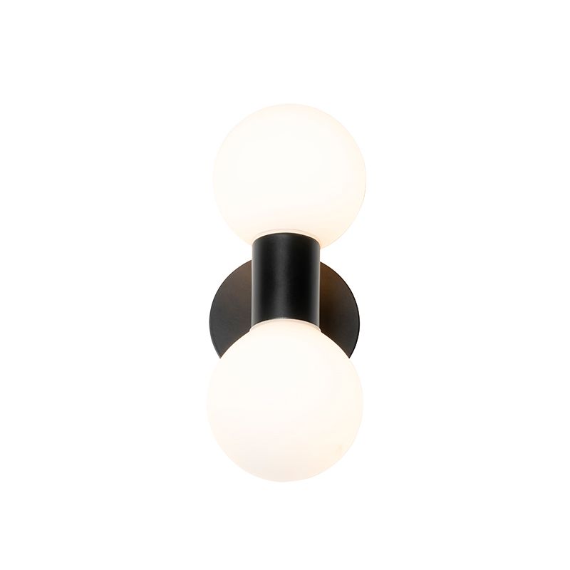 Moderne wandlamp zwart IP44 2-lichts - Cederic