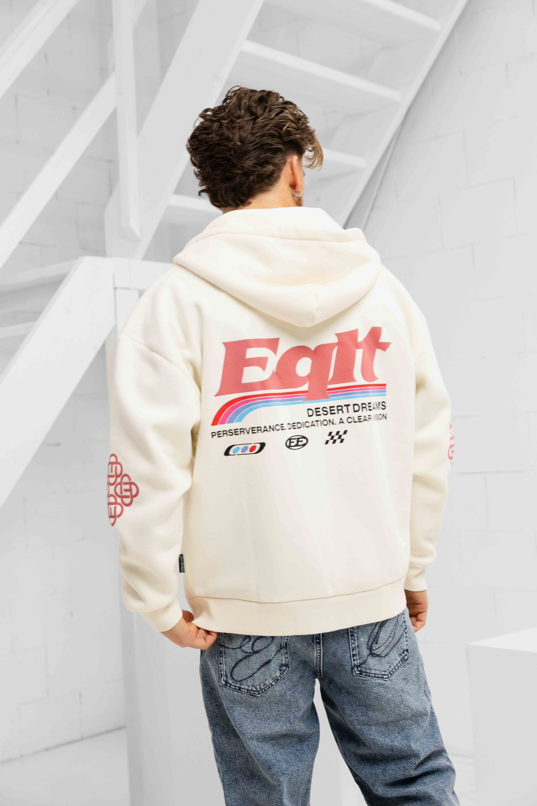 Equalité Desert Oversized Full Zip Hoodie Heren Gebroken Wit