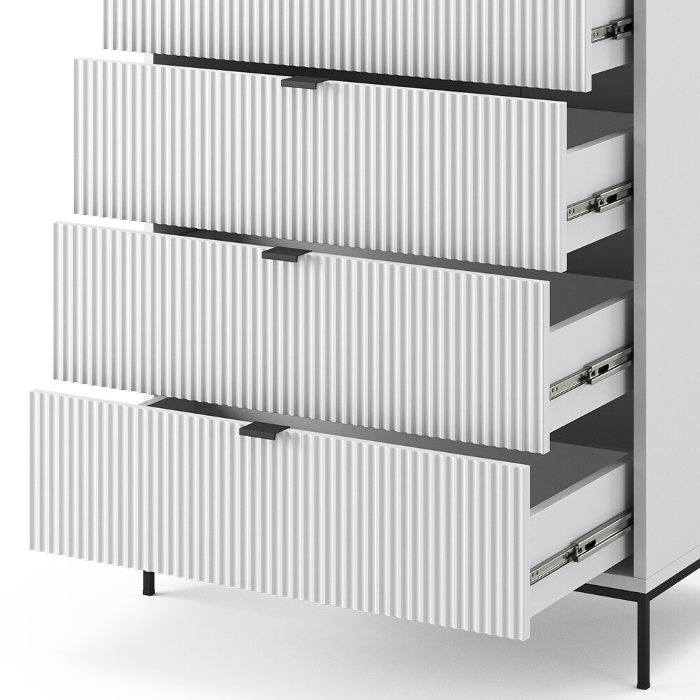 Vicco Kommode Eliza Weiß 76 x 120 cm mit 5 Schubladen