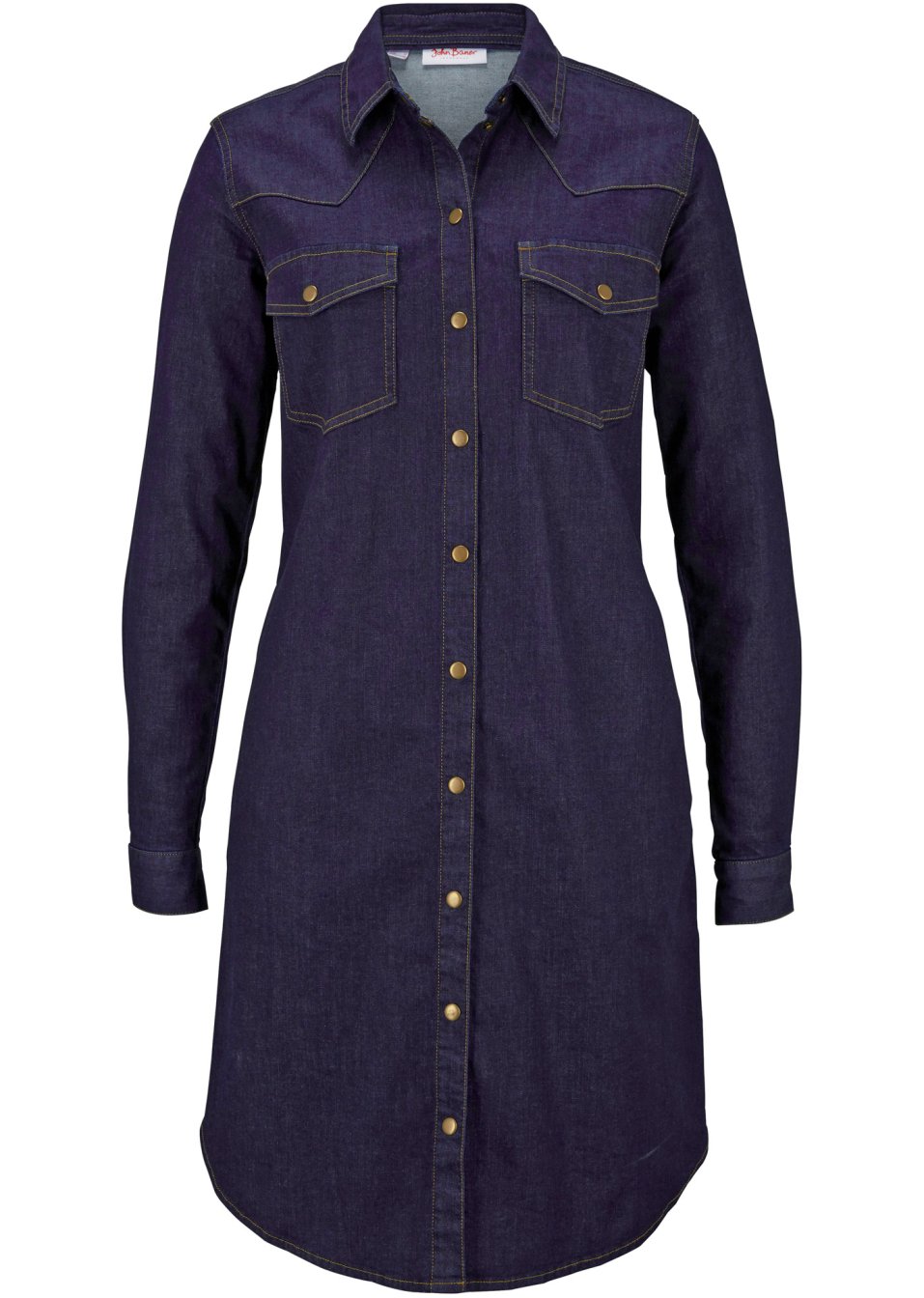Robe en jean avec élasthanne, manches longues