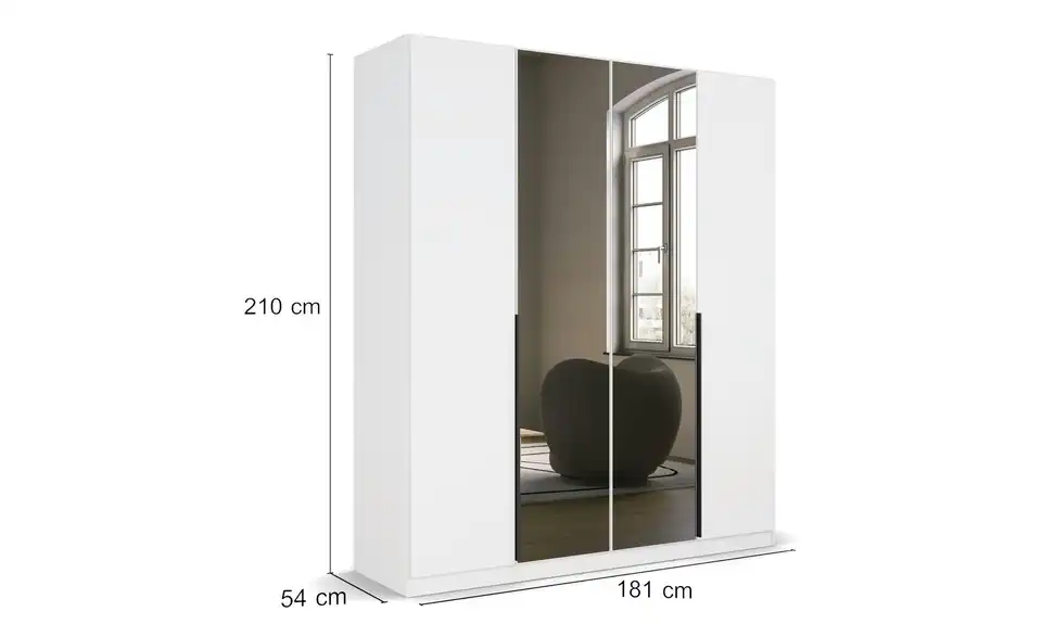 Drehtürenschrank Weiß 181 cm 4 Stück