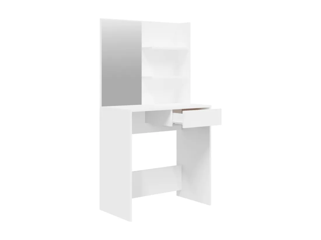 Coiffeuse avec miroir blanc 74,5x40x141 cm