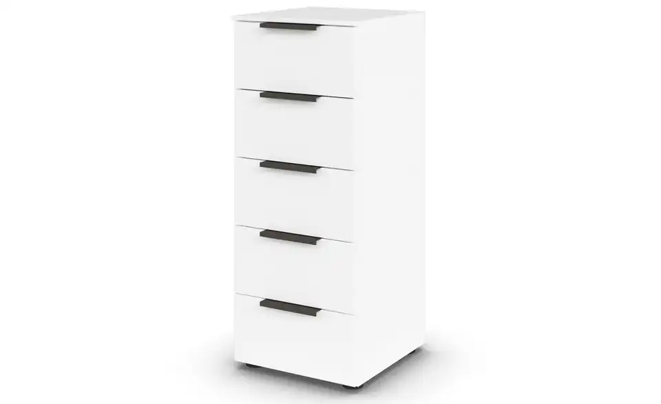 Kommode Weiß Weiß Front: Dekor, Oberboden: Dekor 40 cm Graphit