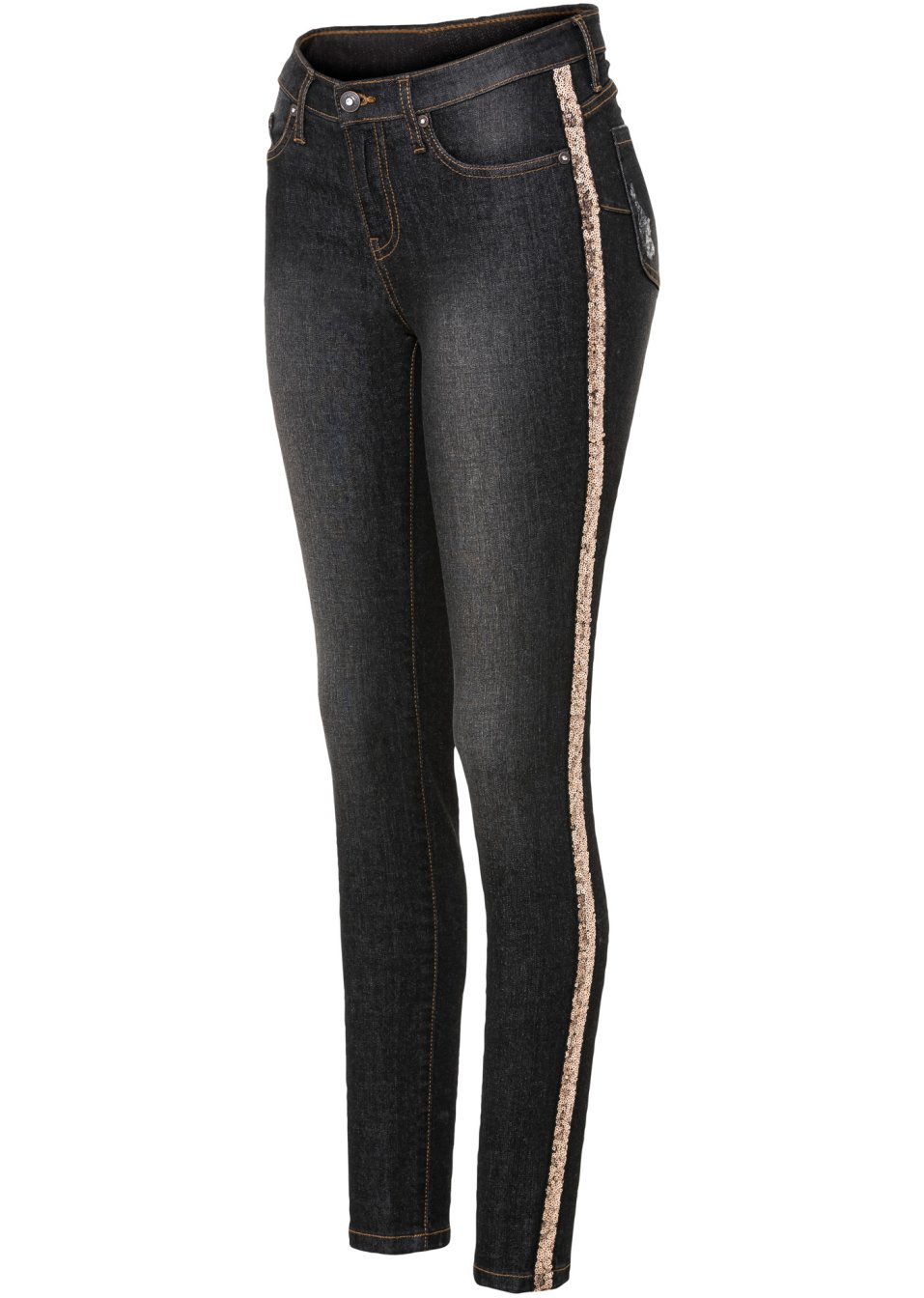 Jean push-up avec rayures scintillantes