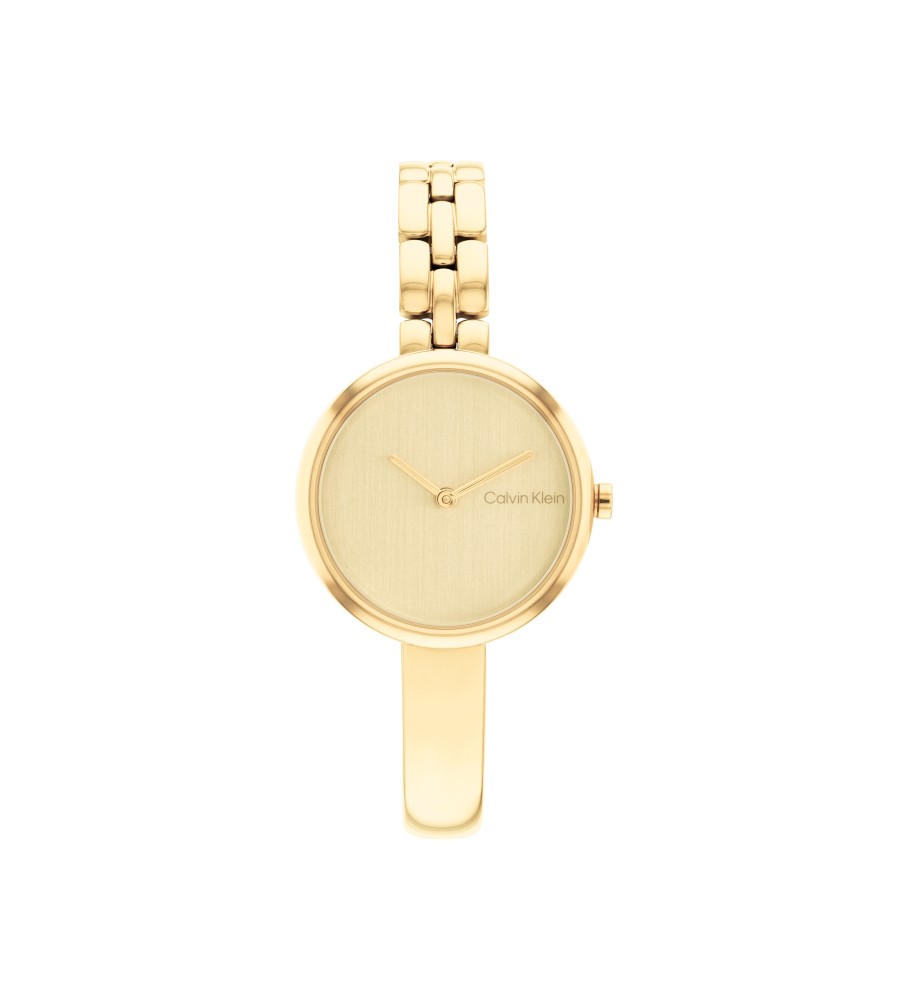 Relógio analógico Calvin Klein com pulseira dourada