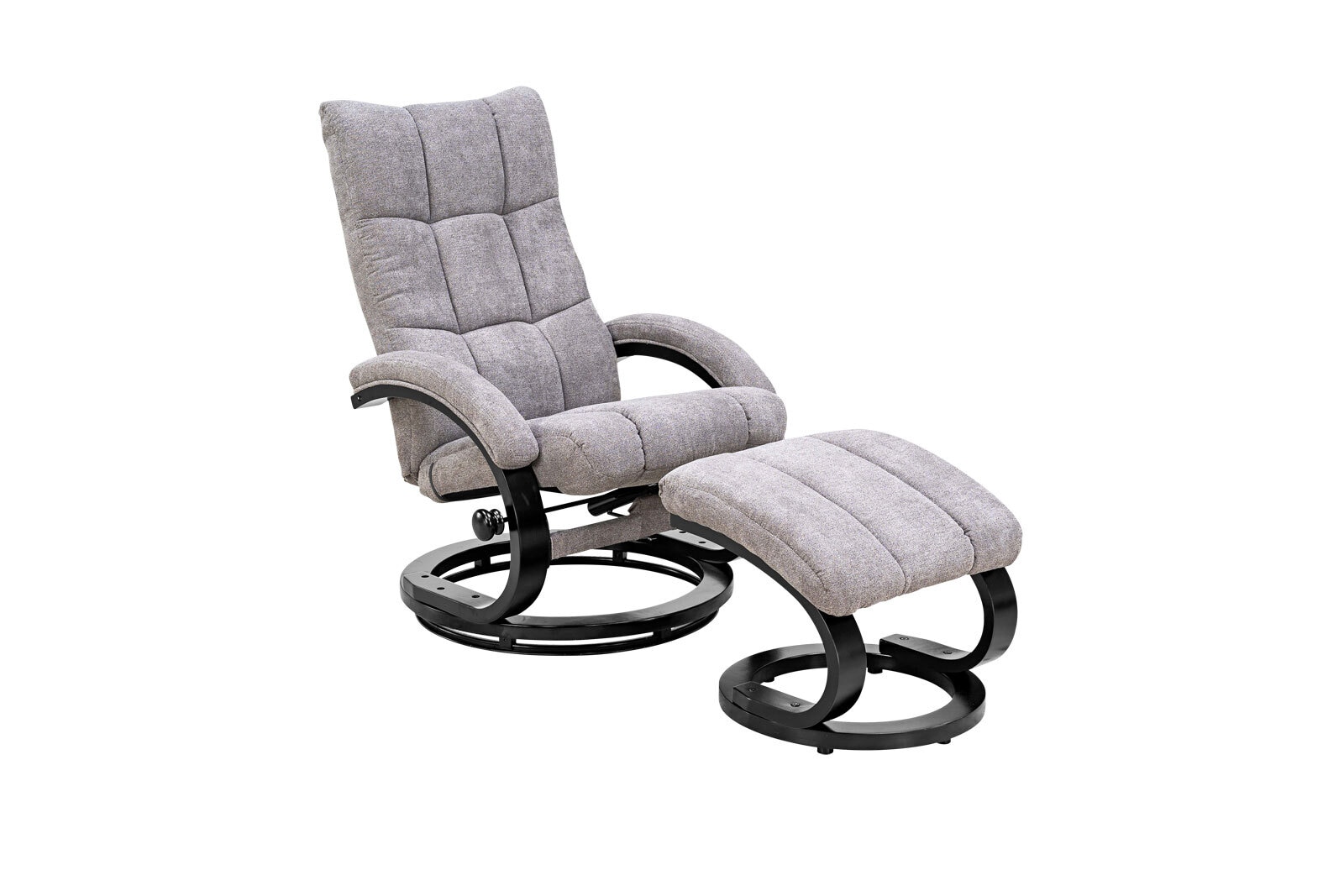 Relaxsessel mit Hocker Geldern 66x111x103,5 cm grau