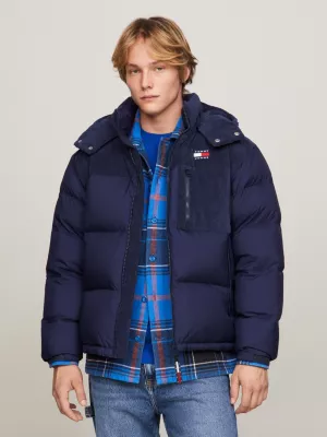 Puffer Alaska de penas recicladas com cordão