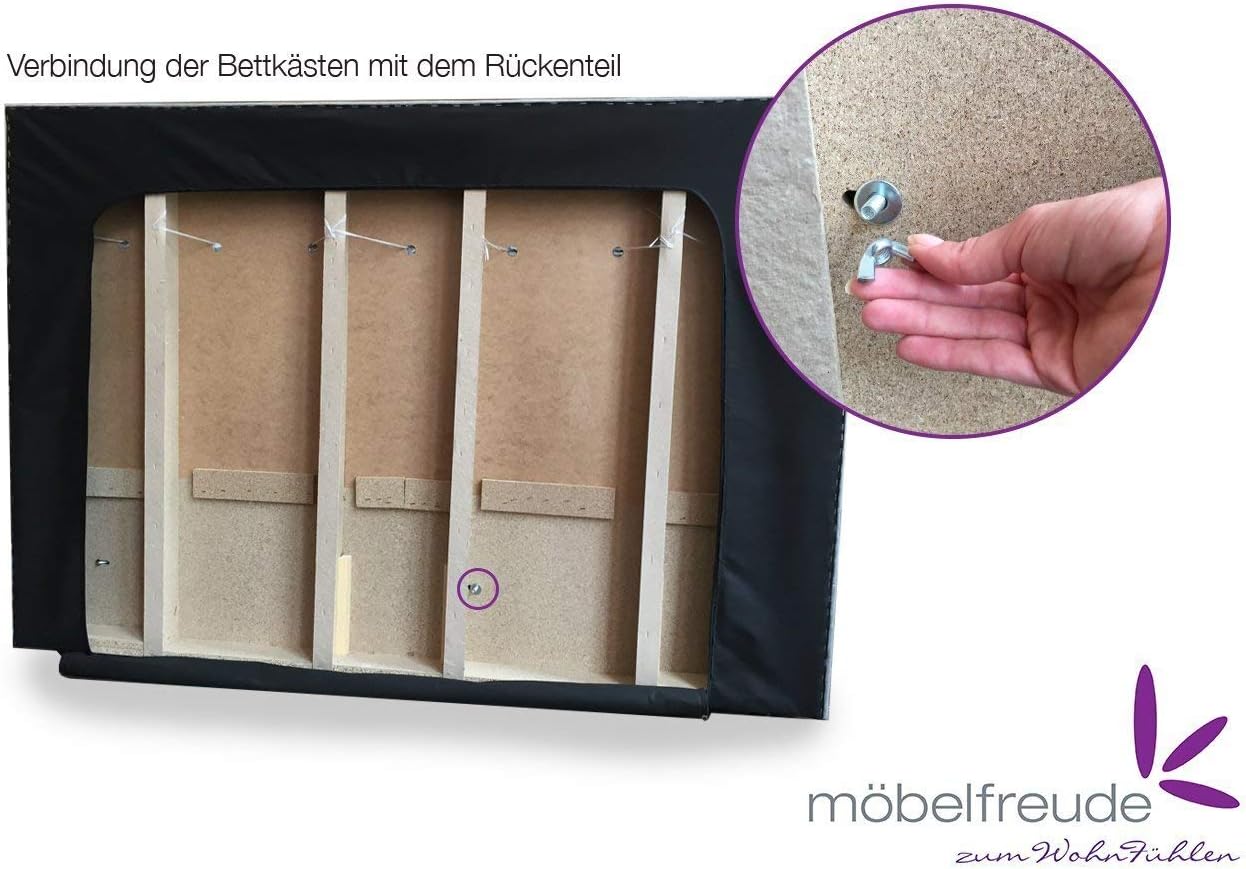 3F FURNITURE FOR FRIENDS Boxspringbett Bea 180x200 cm Beige/Grau Härtegrad H2 | 7-Zonen Taschenfederkern Matratze + Visco Topper | mit niedrigem 90 cm Kopfteil ideal für Dachschrägen