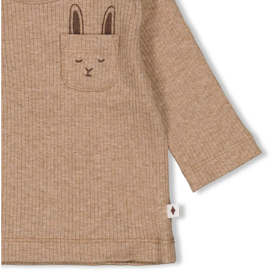 Feetje Langarmshirt Little Forest Friends Taupe Melange