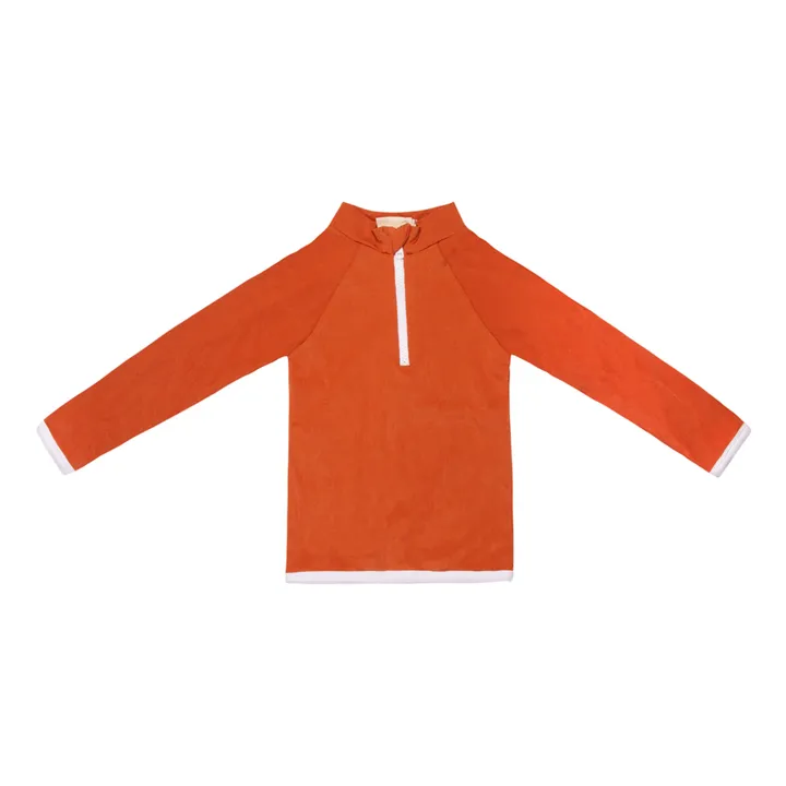 Juillet Juillet T-Shirt Anti-UV Matière Recyclée Uni Côtelé | Terracotta