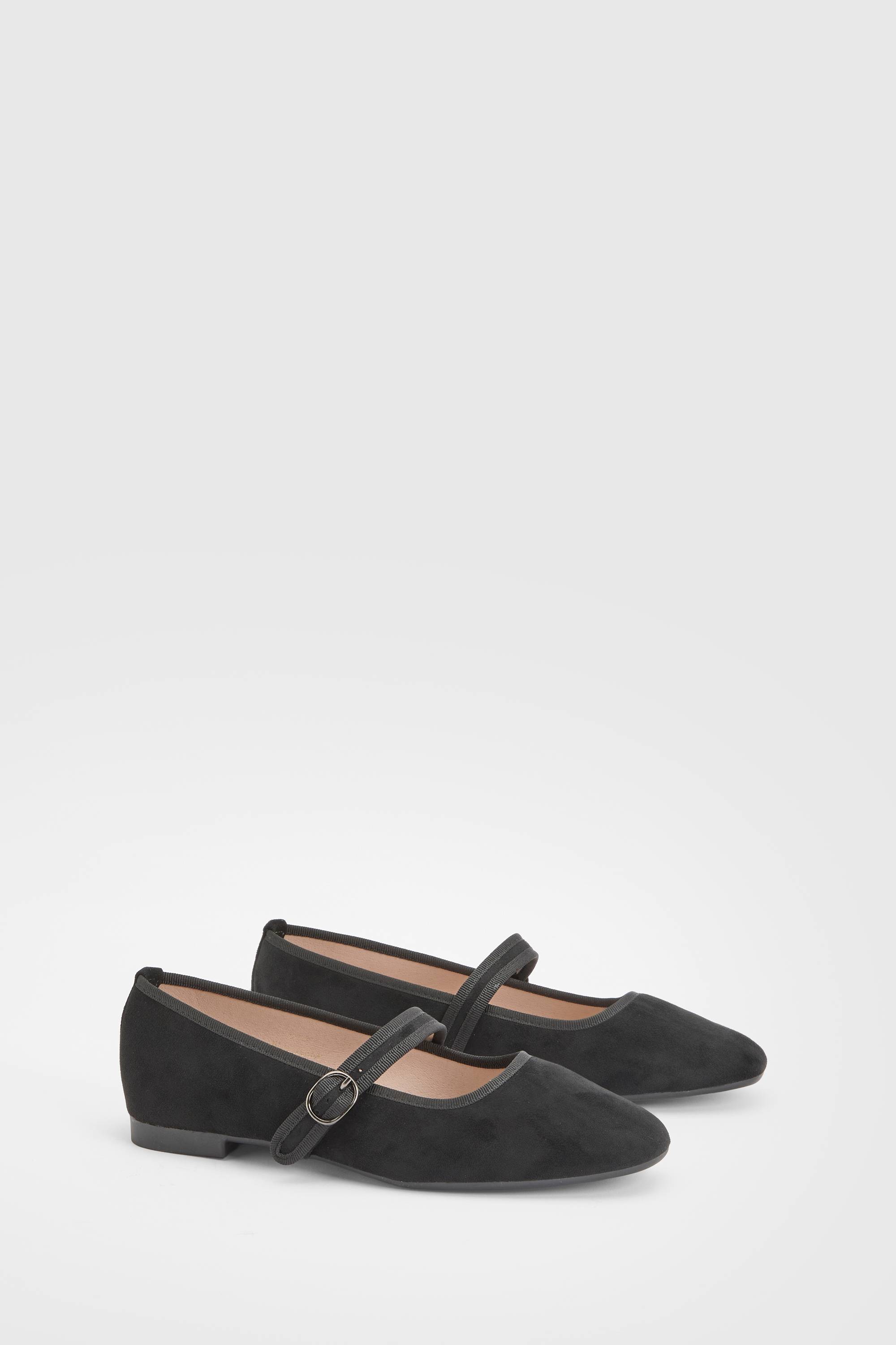 Oasis Ballerines Mary Jane Buffy À Bout Carré En Synthétique Avec Semelle Rembourrée