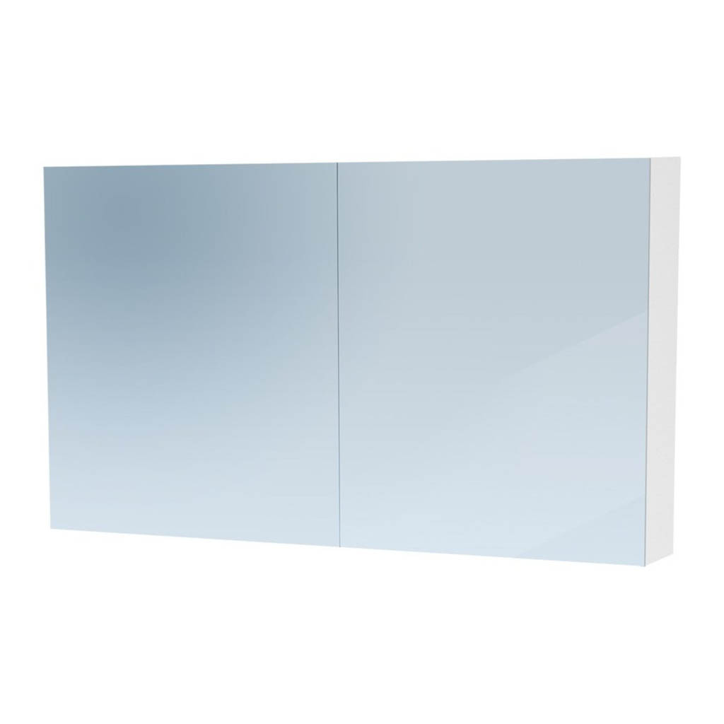 Brauer Impress Deluxe spiegelkast 120cm met 2 deuren en verlichting wit mat