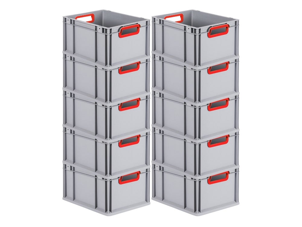 PROREGAL Eurobox Nextgen Kleur HxBxD 22 x 30 x 40 cm 20 liter Handgrepen Rood Open gladde bodem Euro container transportbox