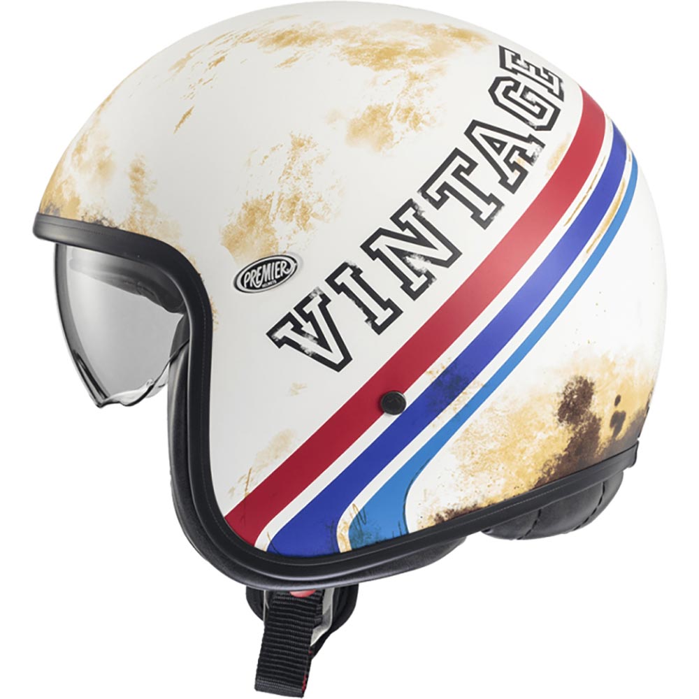 premier - Casque Vintage BTR Blanc / Rouge / Bleu / Mat