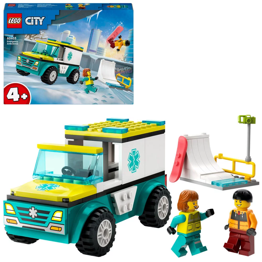 LEGO®CITY 60403 - L’AMBULANCE DE SECOURS ET LE SNOWBOARDEUR