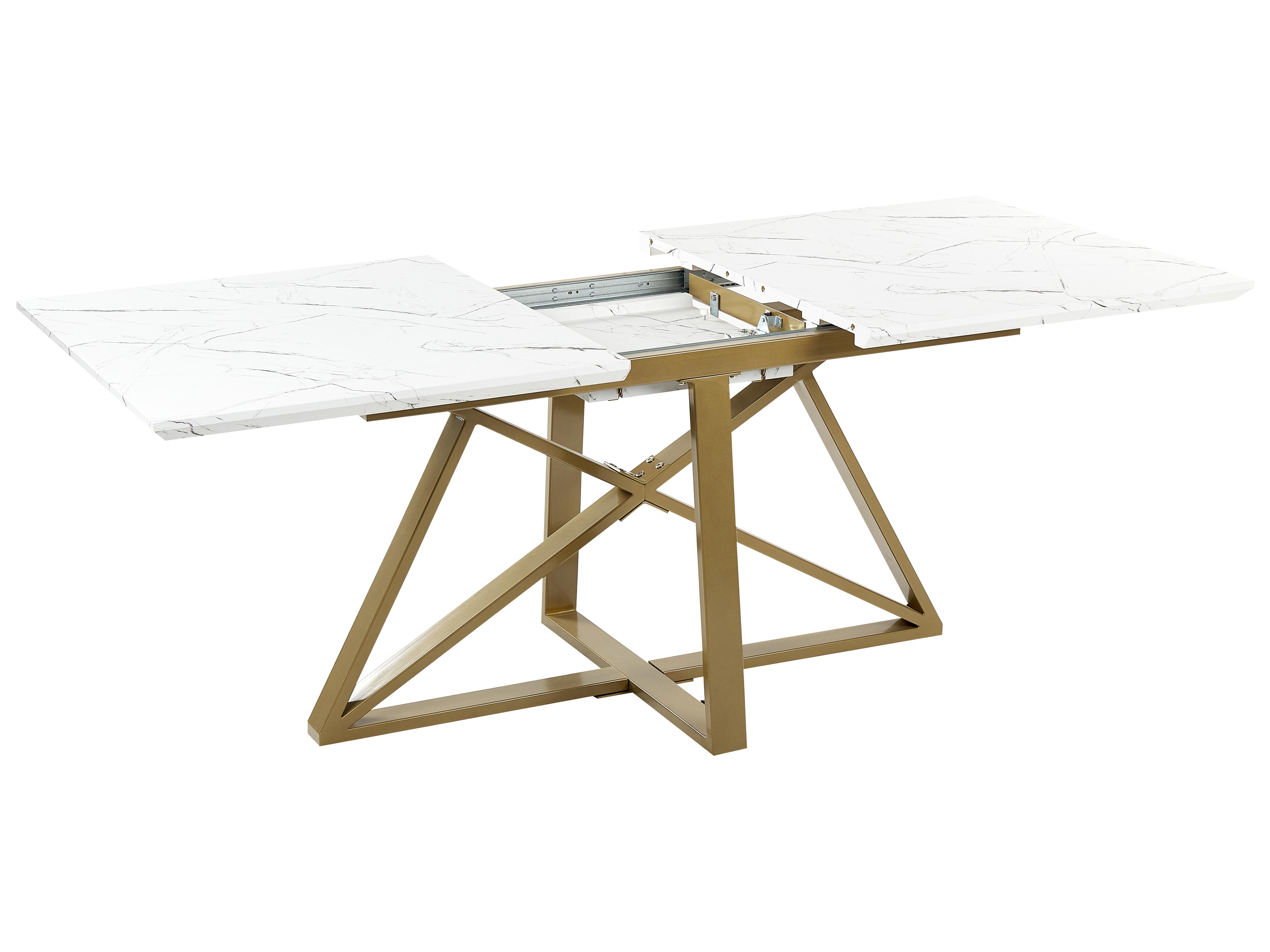 Eettafel uitschuifbaar MAXIMUS Wit marmer 90 cm 160/200 cm
