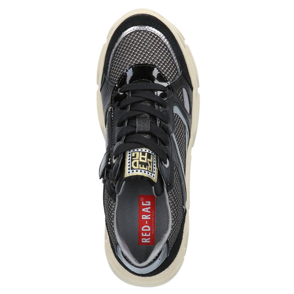 Red Rag leren sneakers zwart