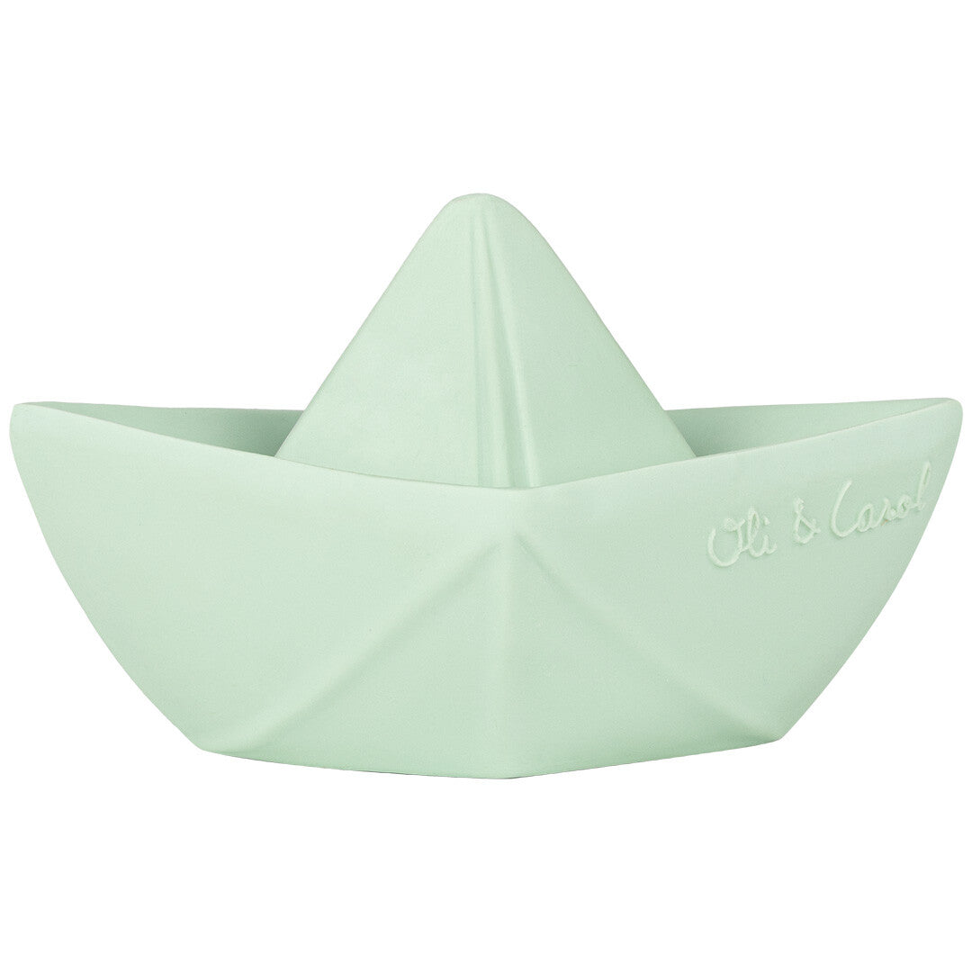 Oli & carol bijt- & badspeelgoed origami bootje - mint