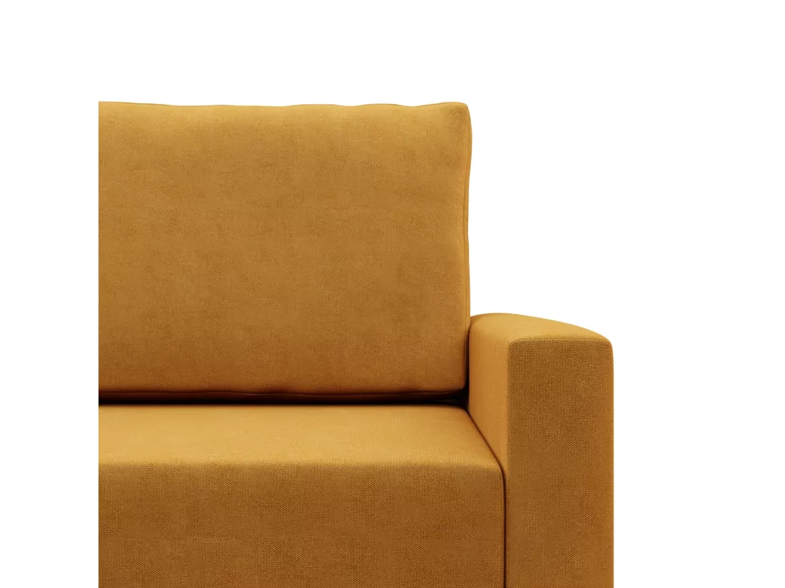 Canapé d'angle en U avec fonction sommeil, 3 coffres-lits, Coussin réversible, Jaune