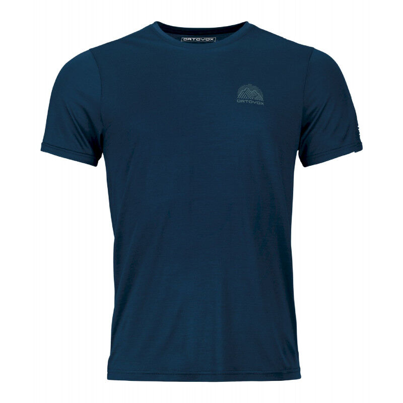 120 Cool Tec Mountain Stripe TS - T-shirt en laine mérinos homme