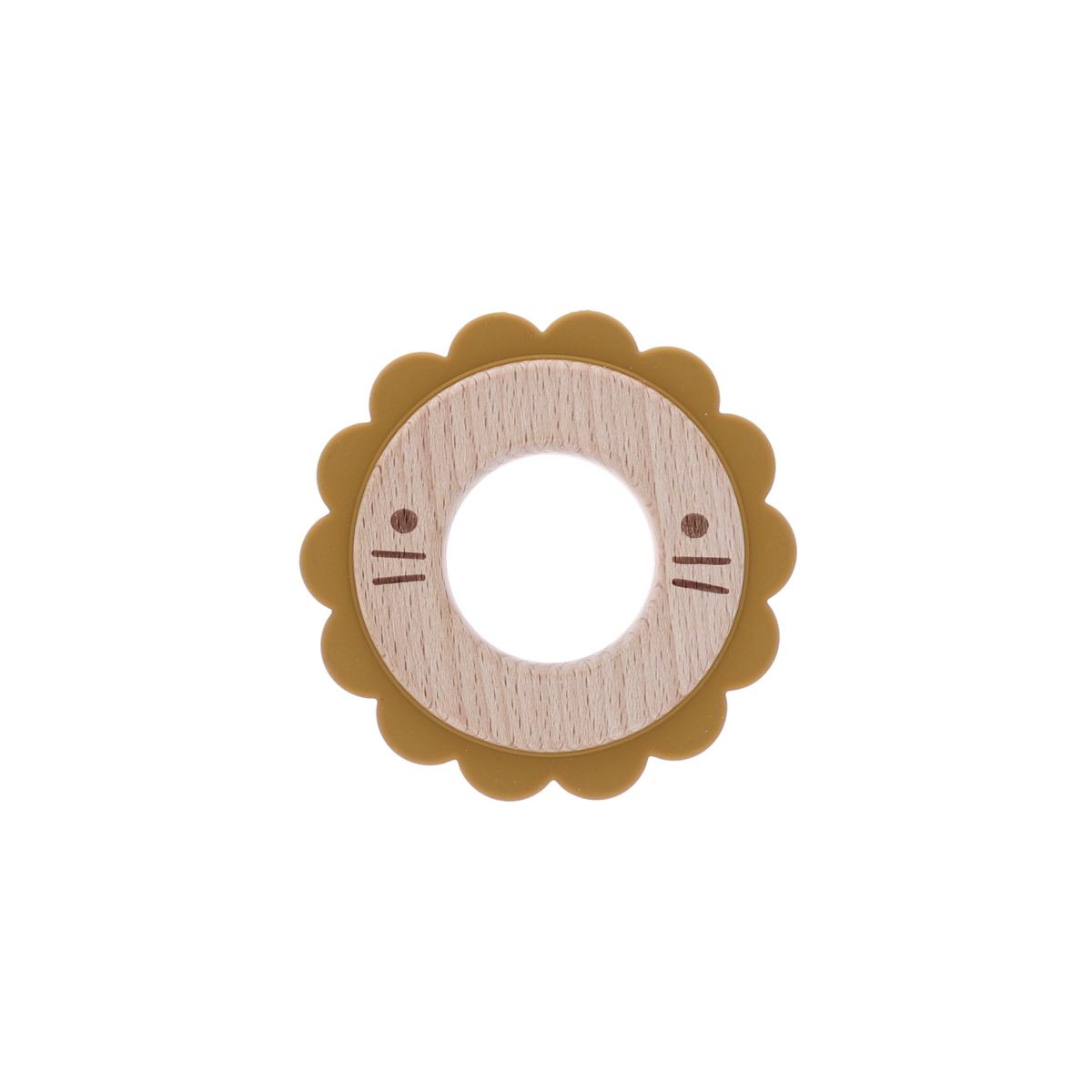 Anneau dentaire Lion jaune moutarde Amande