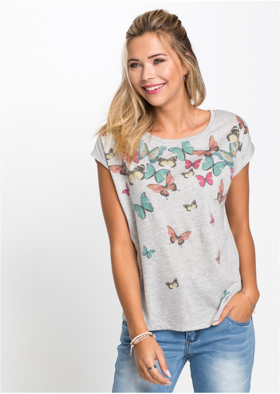 T-shirt à imprimé papillons