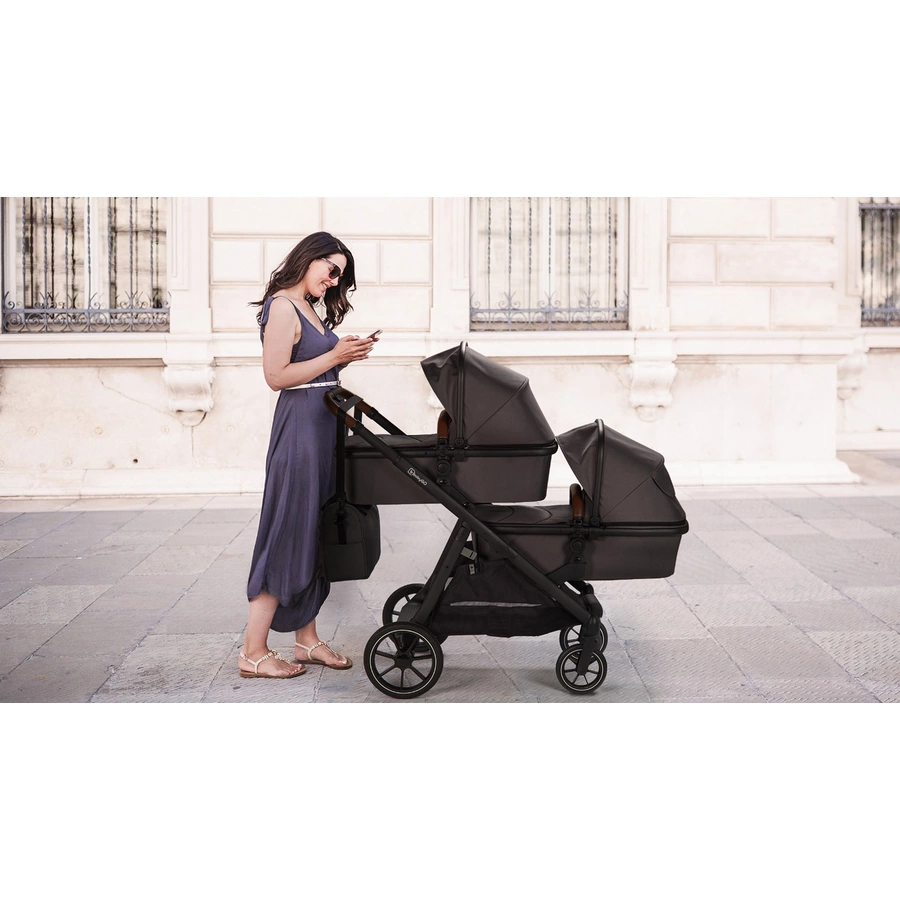 babyGO Geschwisterwagen Duo Grey
