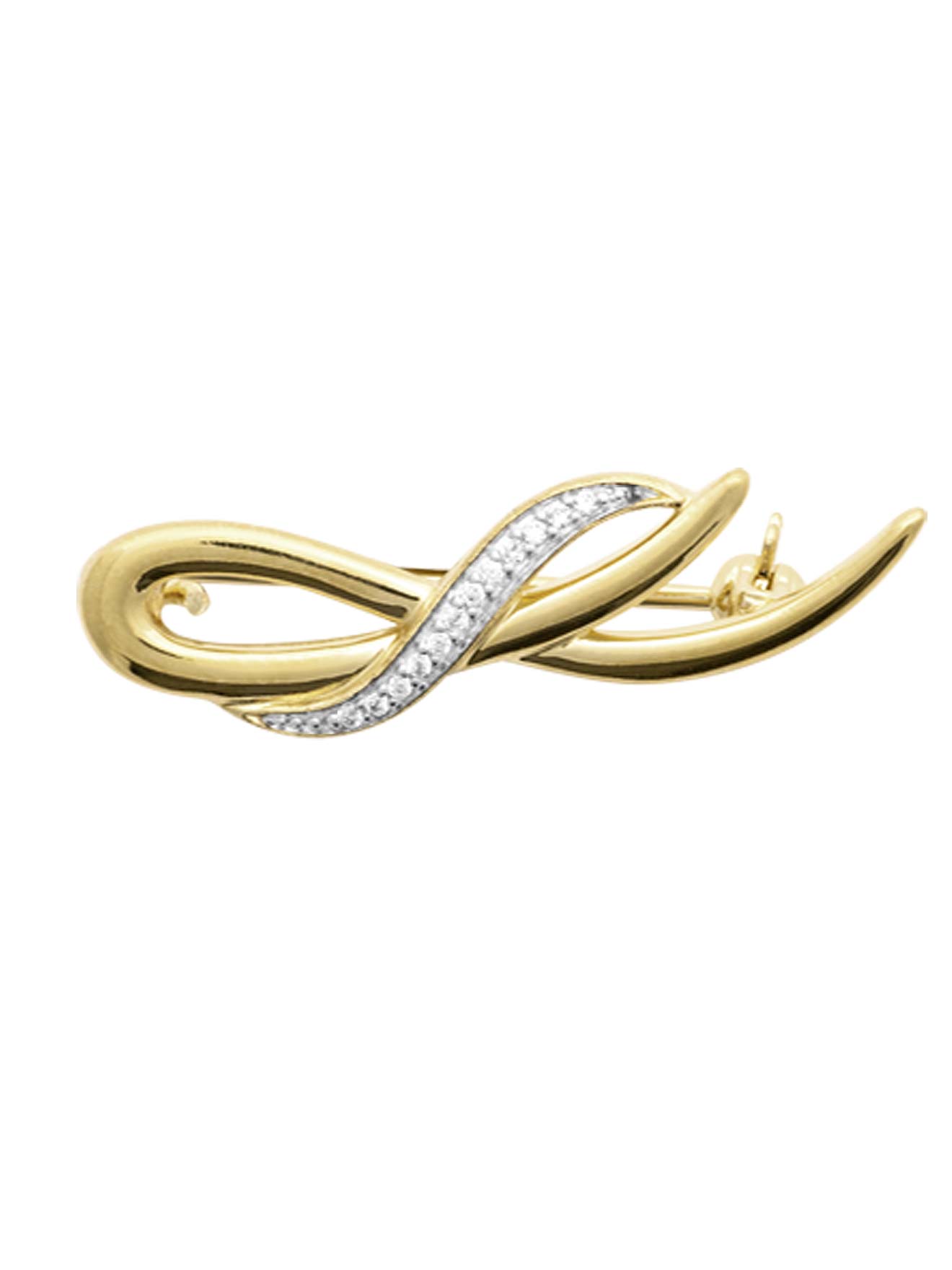 Broche bicolore avec strass