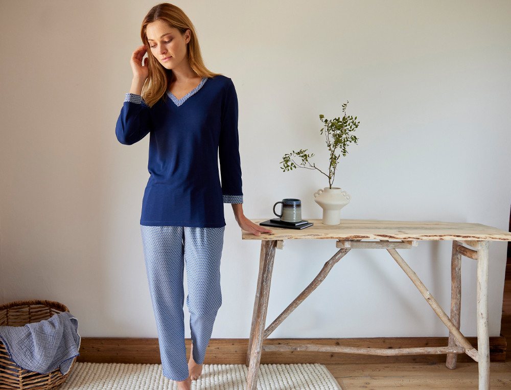 Pyjama femme-Bleu de minuit