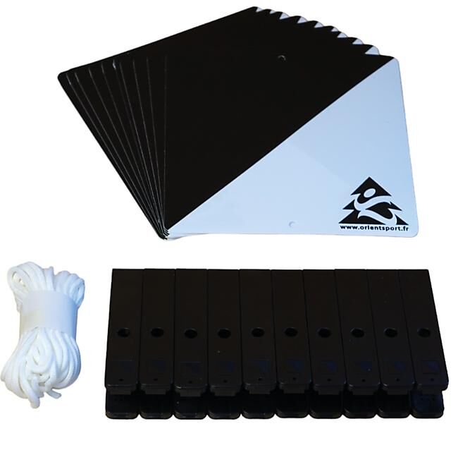 ORIENTSPORT - LOT DE 10 BALISES+PINCES COULEURS : NOIR