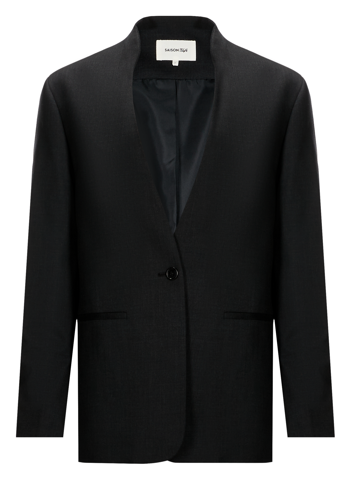 UCUT - Veste de tailleur sans col en laine mélangée| Gris