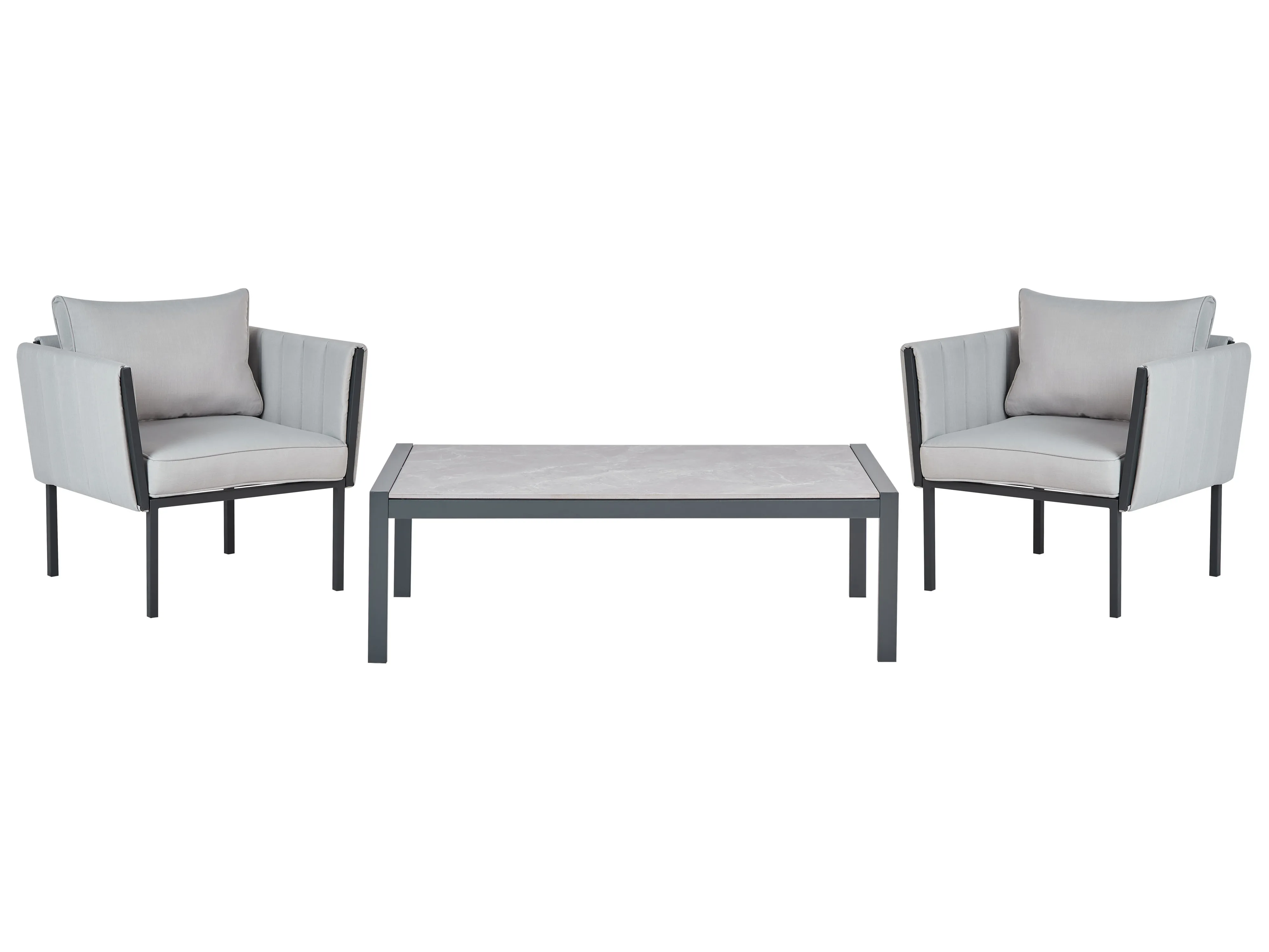 Loungeset met tafel 5-zits SKALA Metaal Lichtgrijs