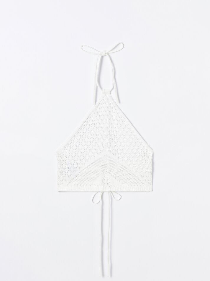 Top de malha - Branco-sujo