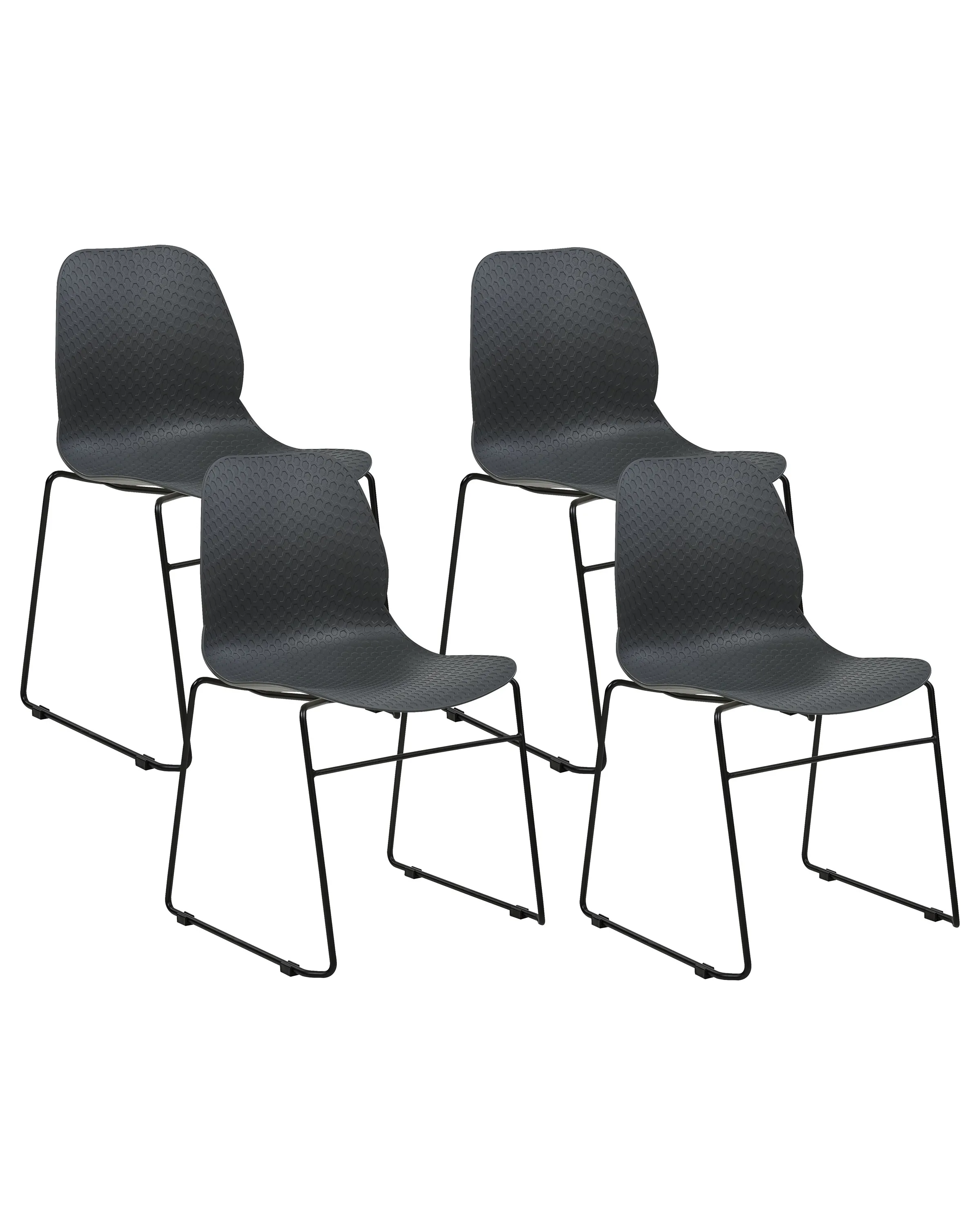 Set van 4 vergaderstoelen PANORA Donkergrijs