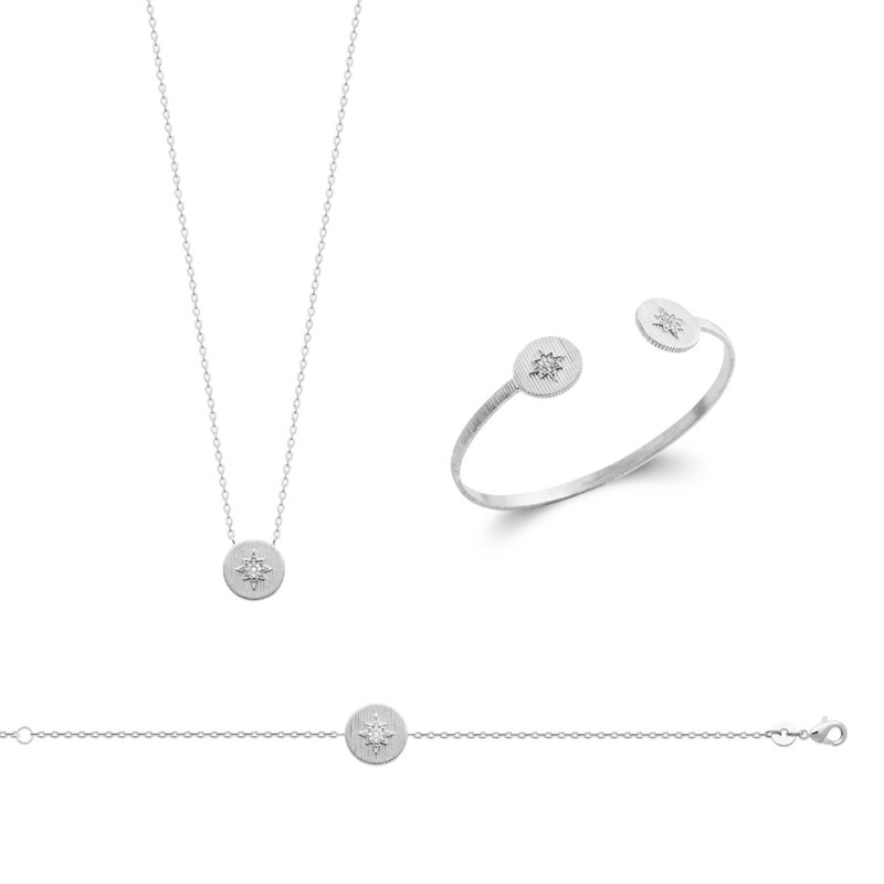 Bracelet Femme - Argent 925 - Oxyde de zirconium - Longueur : 18 cm