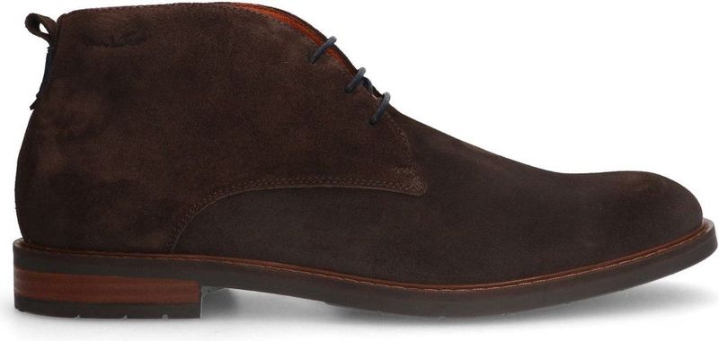 Van Lier - Heren - Bruine Suède Veterboots - Suède - Platte Hak 2 cm
