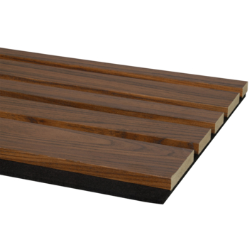 Lattenwand Decowall Acoustic Blend walnoot, combinatie van verschillende  breedtes, 260x30cm, 2 stuks (1.56m2)
