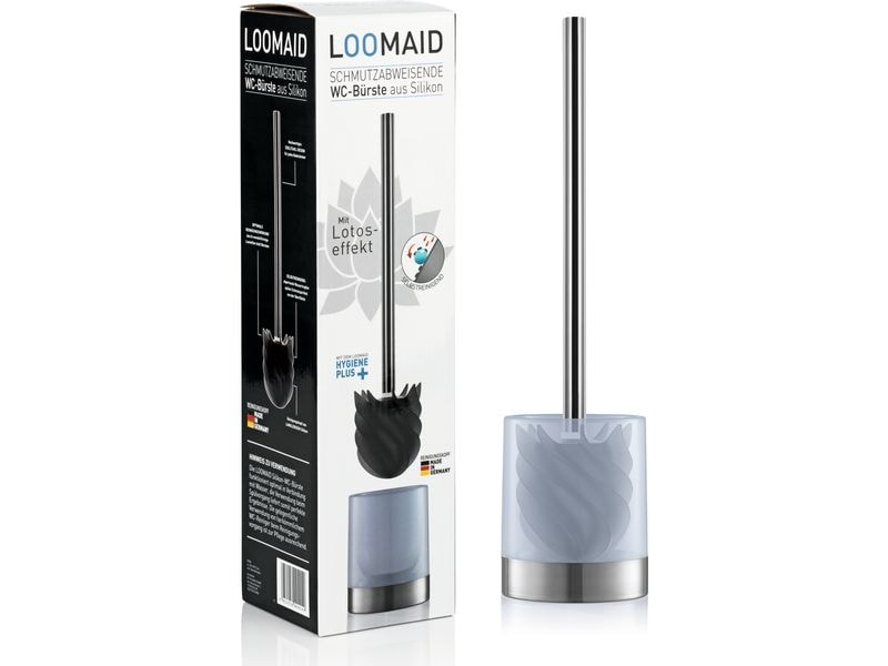 Loomaid Toilettenbürste LOOMAID aus Silikon, Grau, schmutza Silikon WC-Bürste