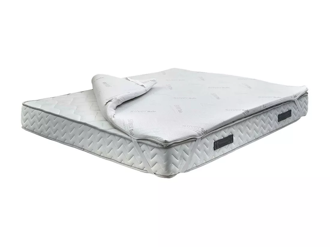 Demolo surmatelas double, Surmatelas pour améliorer la posture, Surmatelas en mousse à mémoire de forme, Surmatelas hypoallergénique et respirant, 100% Made in Italy, 140x190xh5 cm