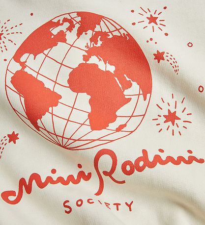 Mini Rodini Sweatshirt - Society - Offwhite/Rot