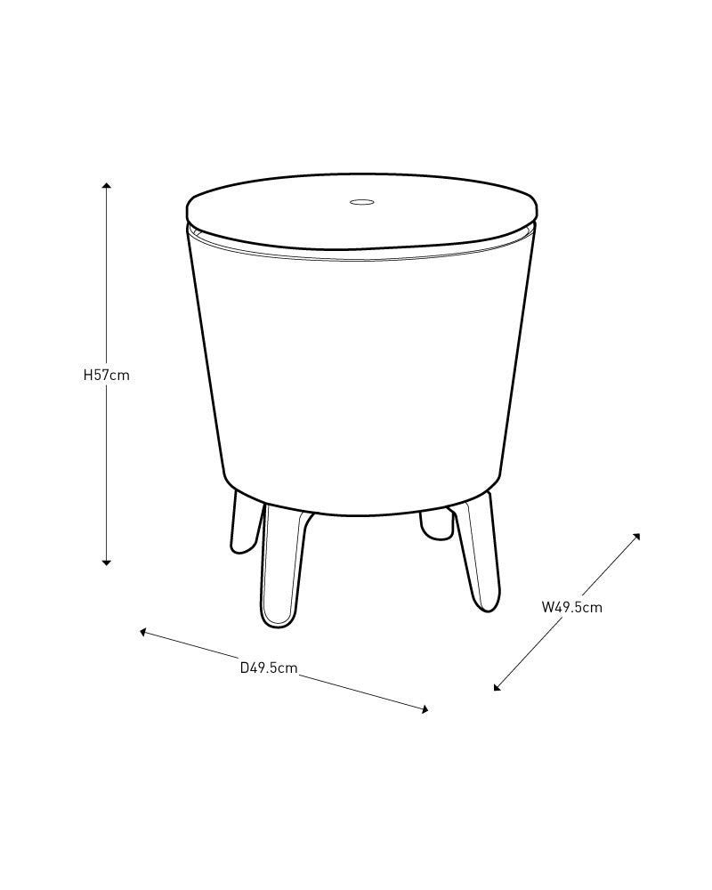 Keter Coolbar Partytafel - 49,5x49,5x57cm - Groen