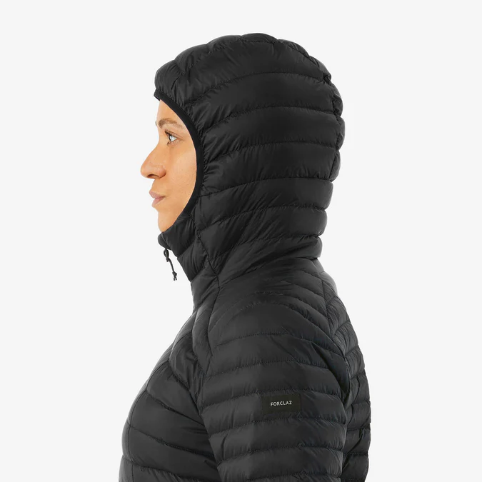Decathlon Forclaz - Jaqueta puffer feminina com capuz Forclaz MT100