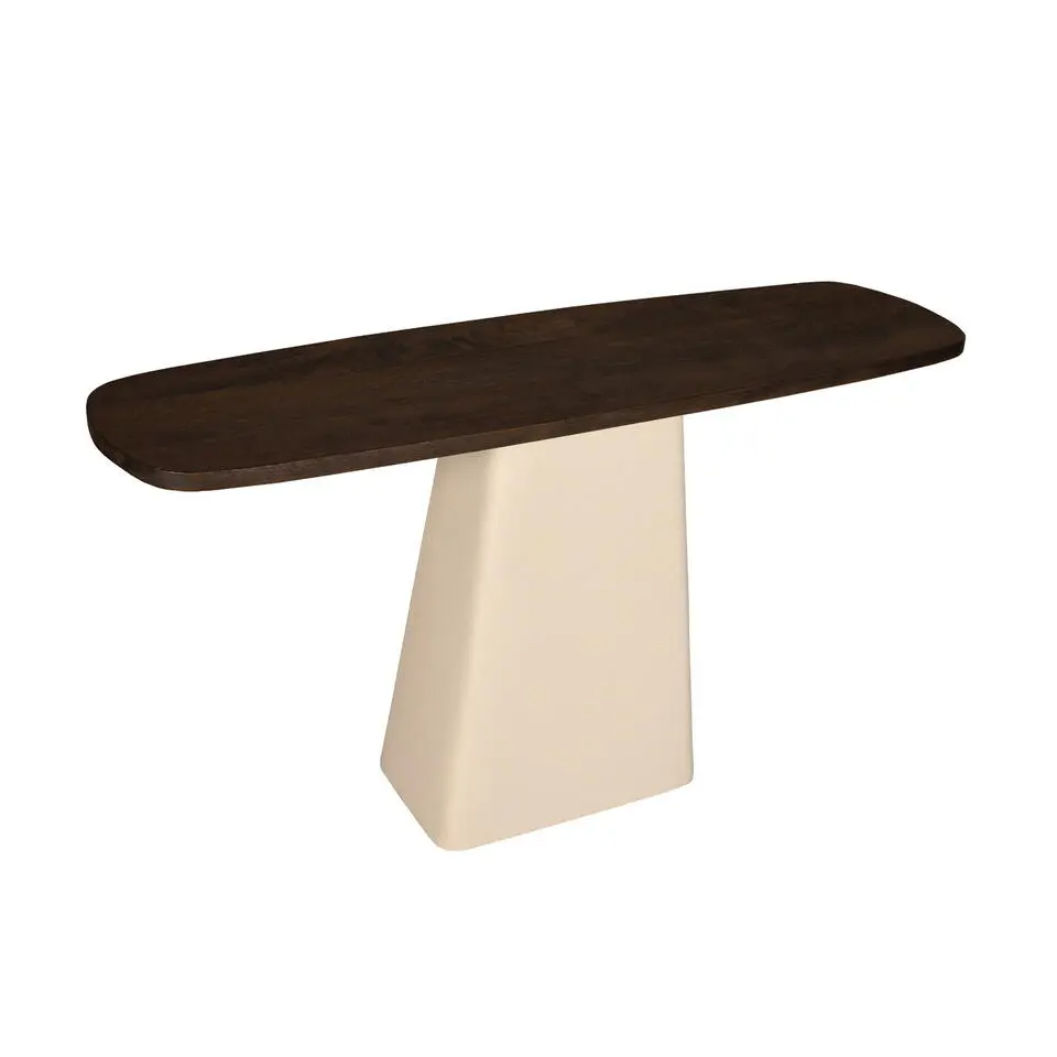 Wandtafel Donkerbruin Mangohout/Staal - 140x40x76cm - Brix Marron