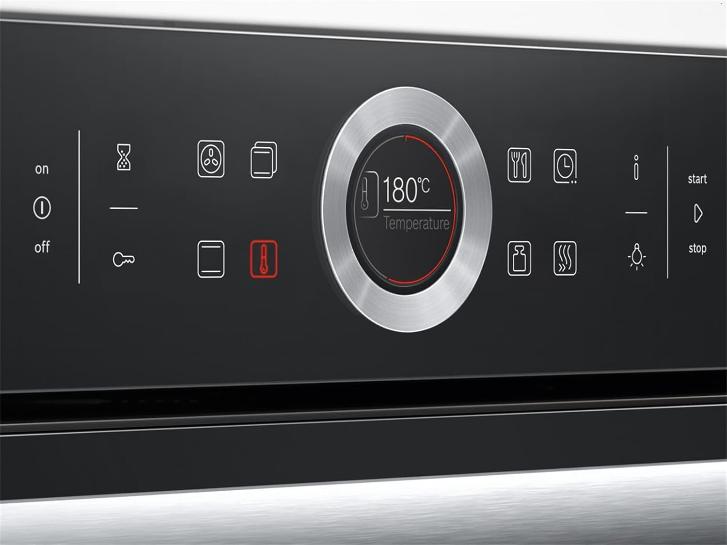 Bosch HBG635BB1 Serie 8 Einbau-Backofen, 60 x 60 cm, Made in Germany, EcoClean Direct Reinigungshilfe, AutoPilot 10 10 Automatikprogramme, 4D Heißluft Backen auf 4 Ebenen, TFT-Touchdisplay