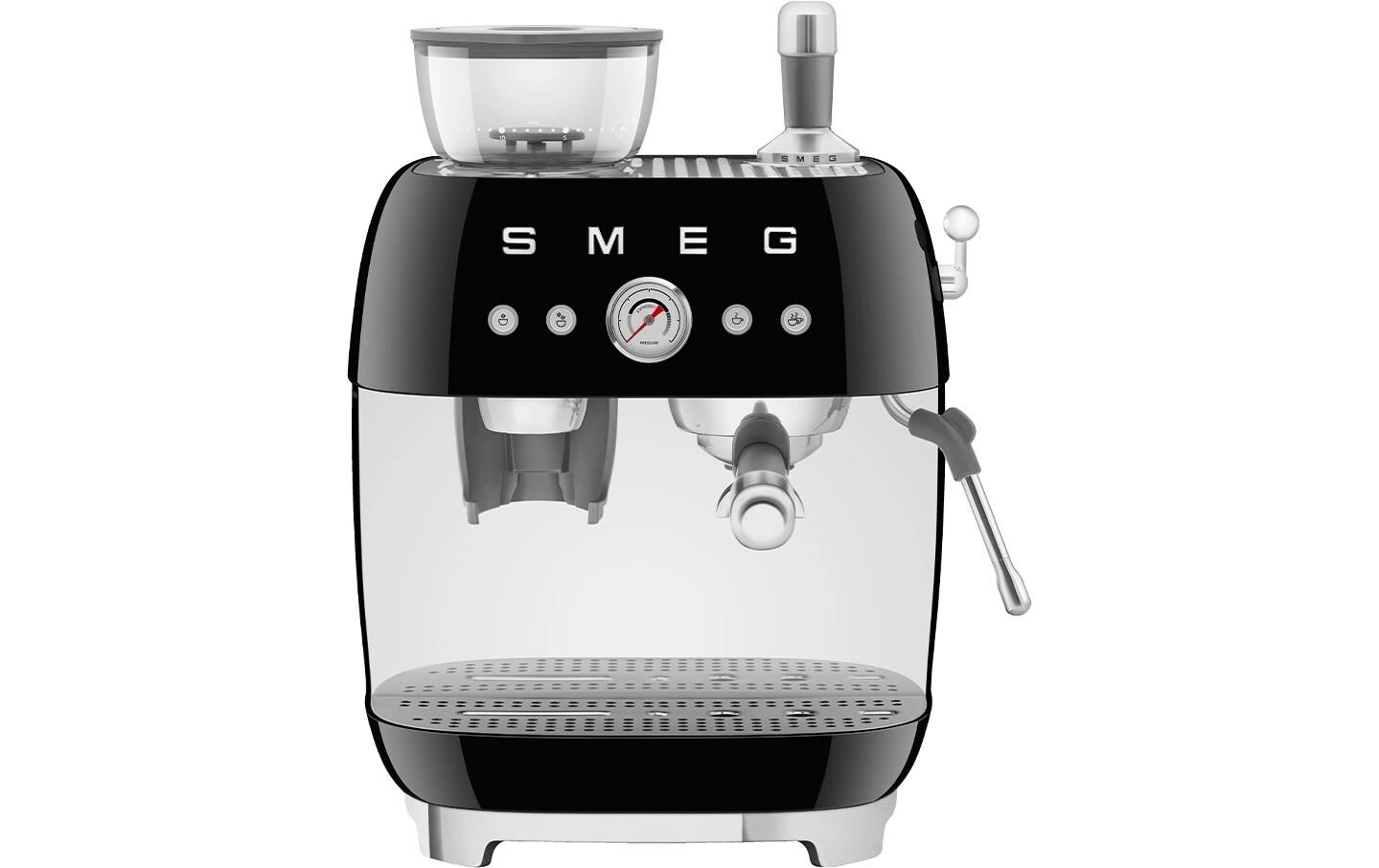 Siebträgermaschine 50's Style EGF03BLEU Schwarz<br>Espresso Kaffeemaschine