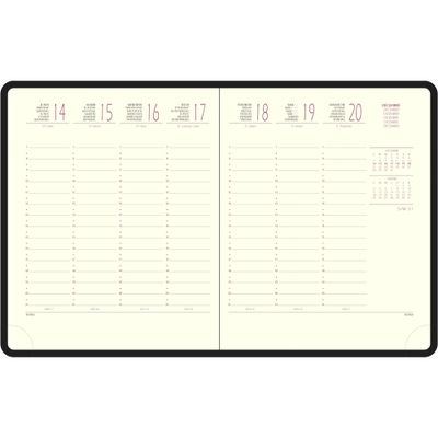 Agenda Volga Eurotime 18 - 1 semaine sur 2 pages - 15 x 17 cm - disponible dans différentes couleurs - Exacompta