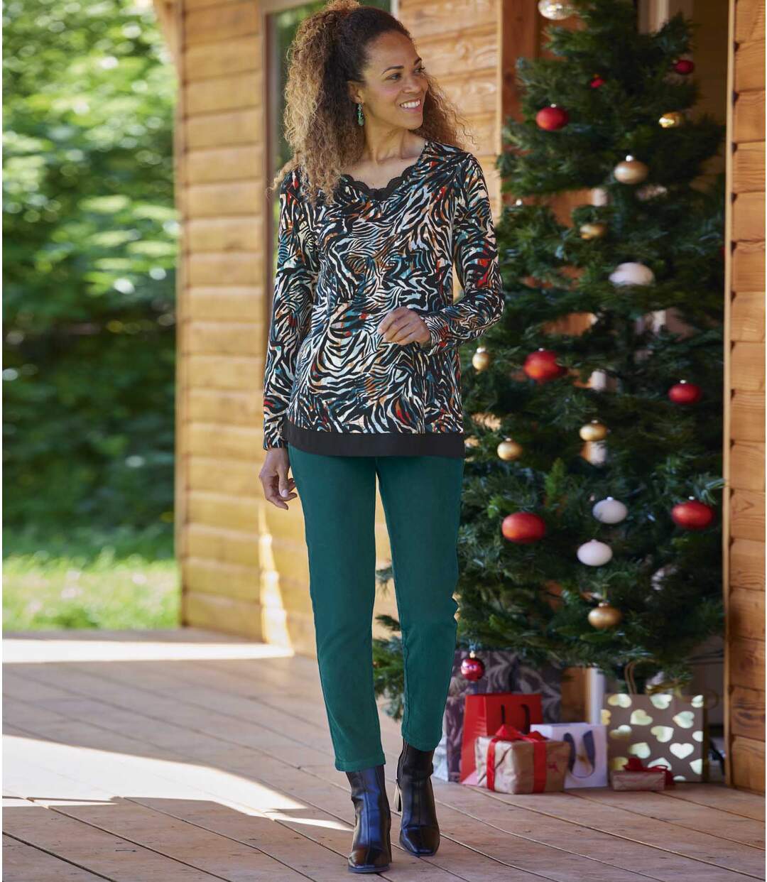 Pantalon Tregging en Velours Stretch Confort