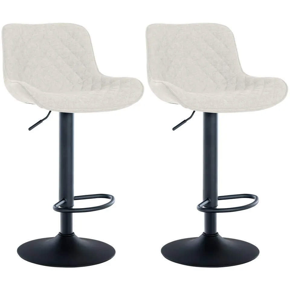CLP Set van 2 Barkruk Minosa Stof - creme